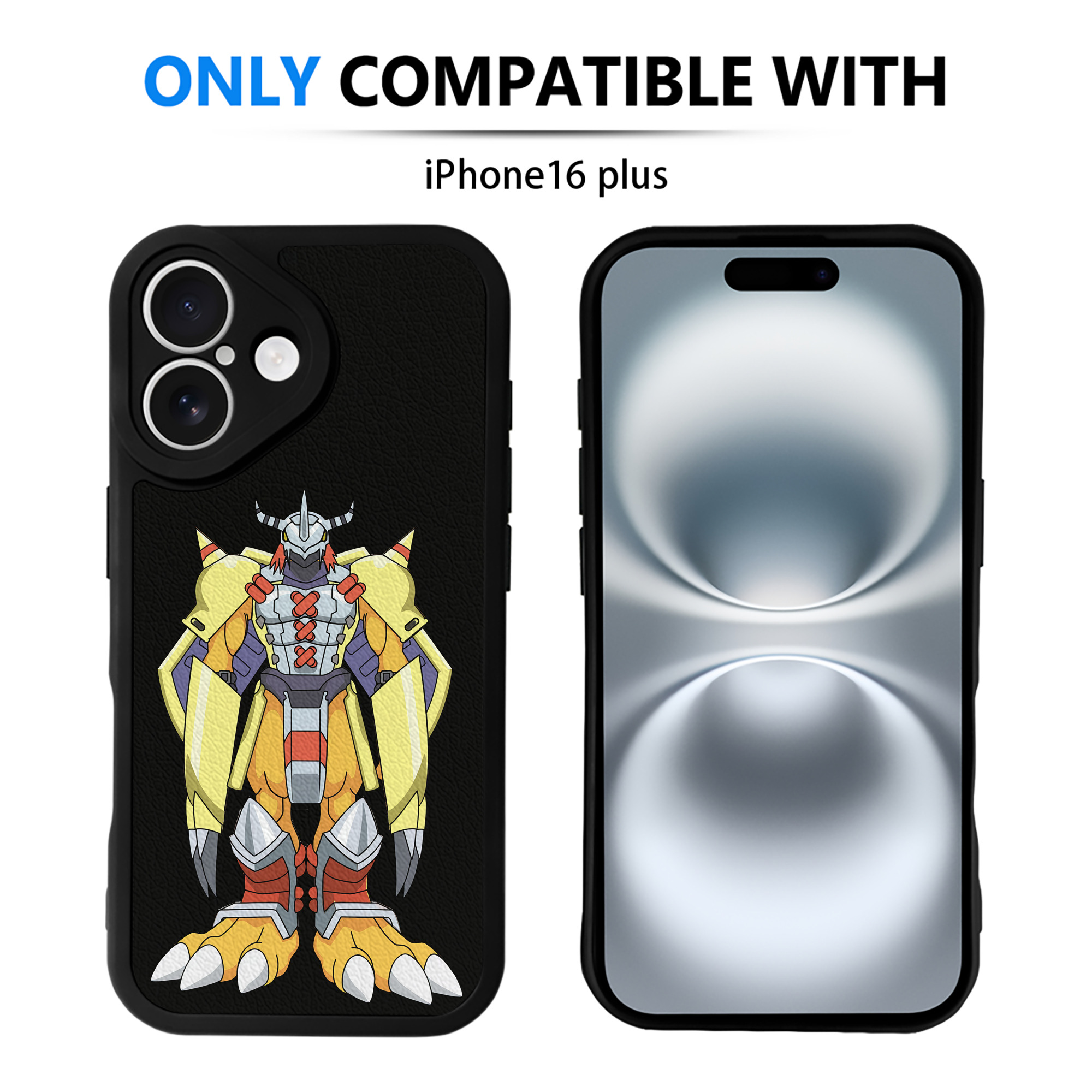 （画像用） Digimon デジタルモンスター/デジモン 【iPhone 16シリーズ対応】シリコンスマホケース（レザー調） 材質：シリコン